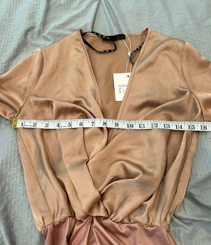 Missguided NWT  Petite Drape Plunge Bodysuit - Nude