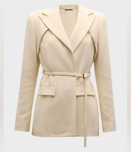 Alexis Alek Belted Blazer Jacket Ivory sz Small $850