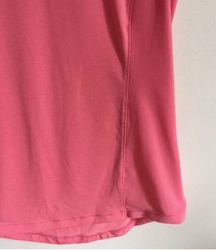 Calia by Carrie CALIA Coral Pink Mesh Panel Atheltic Workout Short Sleeve Top