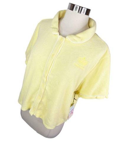 Juicy Couture Forever 21 x  Plus Yellow Terry Cloth Polo Shirt