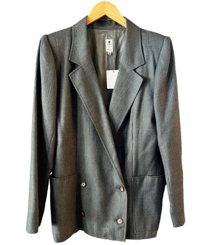 Houndstooth EMANUEL UNGARO PARIS Vintage Wool Blazer  Pointed Collar Italy 42 EUC
