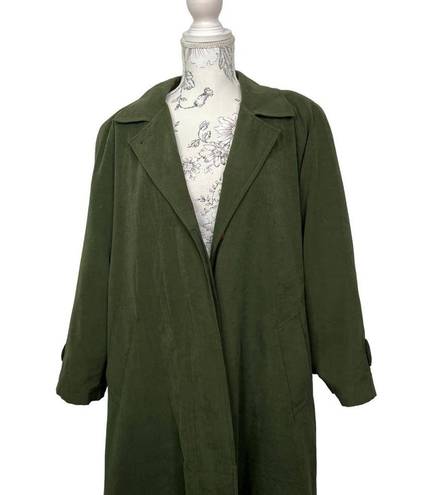 Gallery  Size 12 Olive Green Long Trench with Removable Lining Jacket