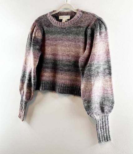 Saltwater Luxe  Dollie Wool Blend Long Puff Sleeve Pullover Sweater Pink Small