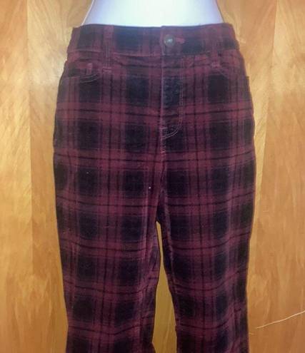 St. John’s Bay Black & Red Plaid Cordaroy Skinny Leg Pants Size 6