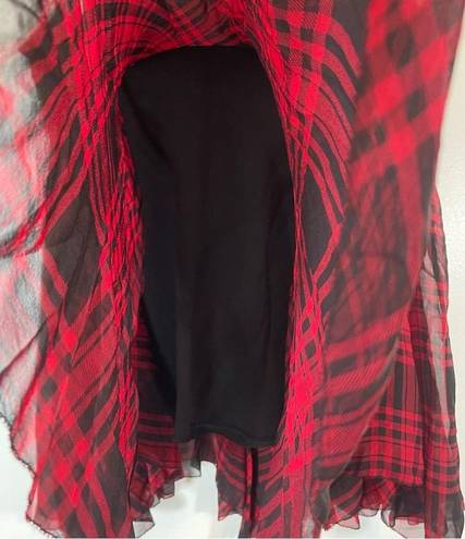 Polo NWT  Ralph Lauren 100% Silk Red Plaid Handkerchief A Line Skirt size 14