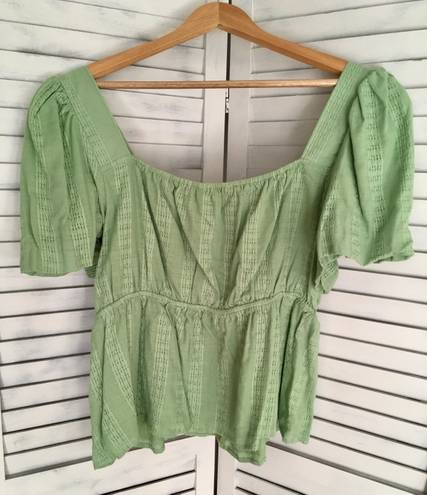 Draper James Green Peplum Top, XXL