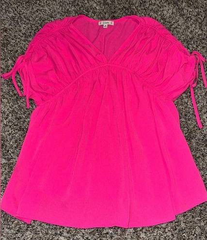 L LOVE  Medium Hot Pink Flowing Babydoll Shirt