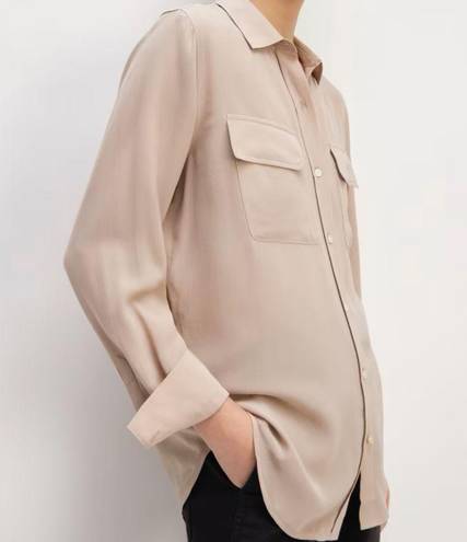 Everlane  Clean Silk Button up shirt in burnt sugar