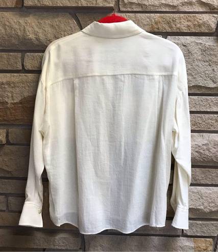 Vince  Utility Shirt Pockets Button Up Cream White NWT $285 XS