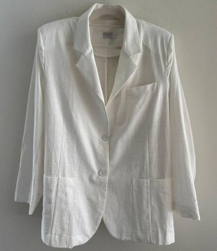 Storets  Brianna Oversized Cotton Blazer in White Size S/M Women's