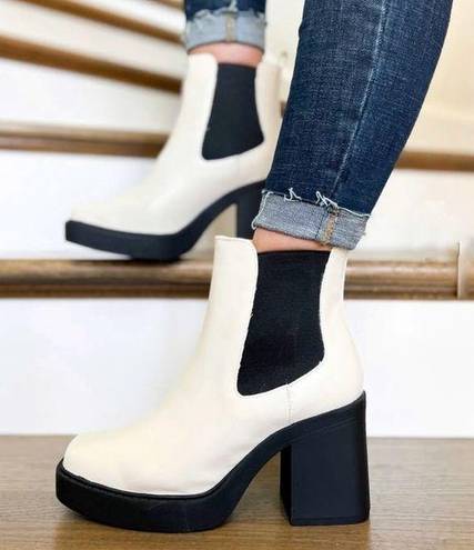 MIA  DRU Y2K CHUNKY WOMEN’S CHELSEA BOOT IVORY SIZE 7.5M