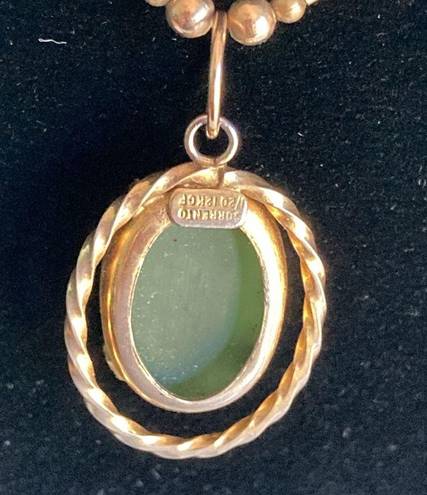 GF Jade pendant necklace marked 1/20 12K  SORRENTO