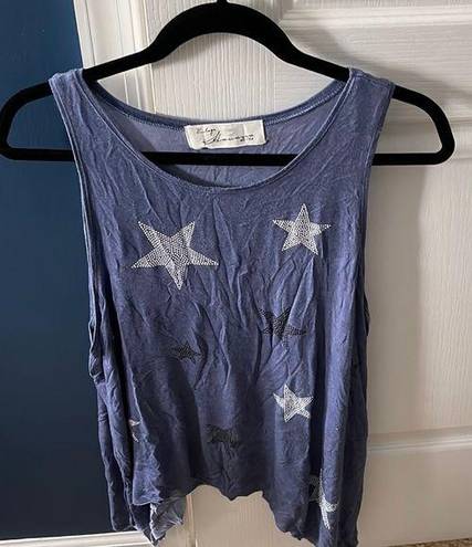 Vintage Havana  tank top asymmetrical with embossed stars