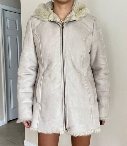 Krass&co G.H. Bass &  Faux Suede Fur Hooded Coat Size M