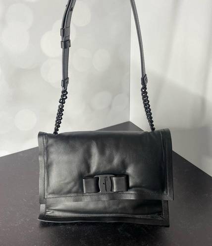 Salvatore Ferragamo  Viva Shoulder Bag Black Leather Women’s