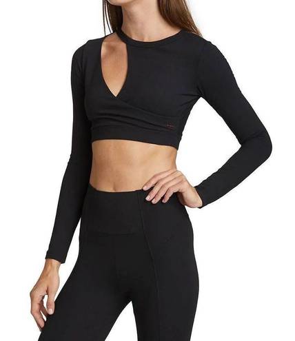 n:philanthropy  Black Roxbury Womens Cut-Out Asymmteric Crop Top