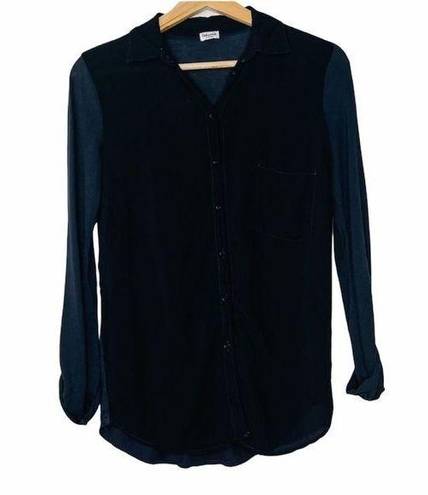 Nordstrom Splendid Black Long Sleeve Button Up Shirt