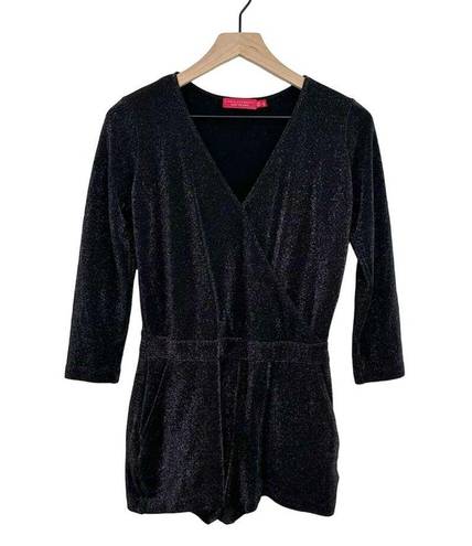 n:philanthropy  Fire Sparkle Long Sleeve Romper in Black size Small