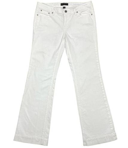 Banana Republic Factory Jeans Women 10/30" White Wide-Leg Flare Mid-Rise Stretch