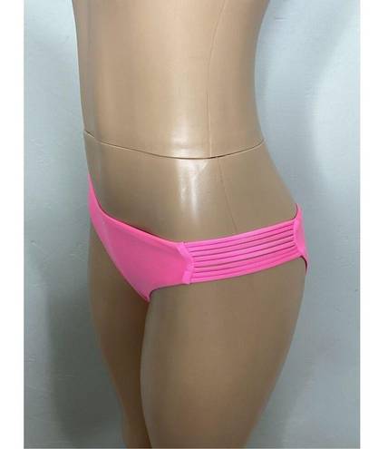 PilyQ New.  pink Isla full bikini bottom. Large.