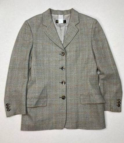 Loro Piana  100% Cashmere Blazer Womens 44 (M?) Gray Plaid Made In Italy Designer