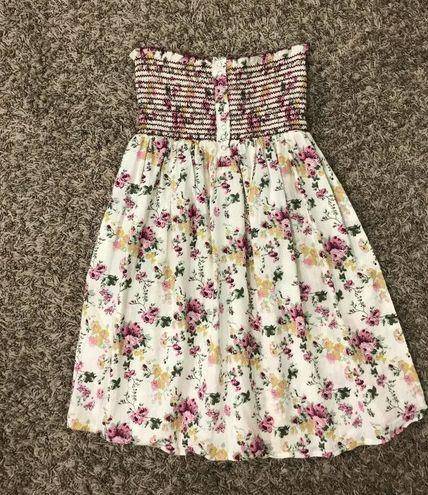 Fun & Flirt sleeveless smocked floral mini dress