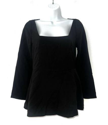 Tuckernuck  Pomander Place Black Simone Peplum Minimalist Top XS