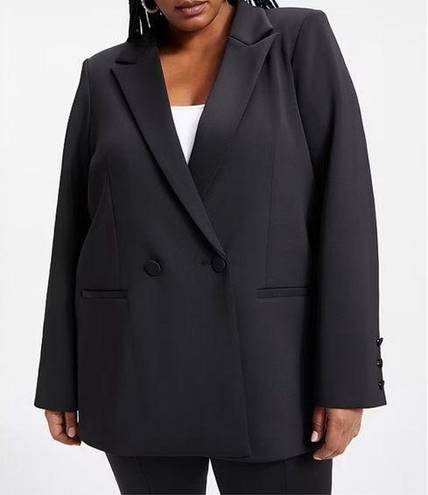 Good American  Scuba 2.0 Stretch Knit Black Blazer