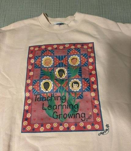 Lee VTG Teacher Heavyweight  Womens Size L Sweatshirt Teaching Learning Growing