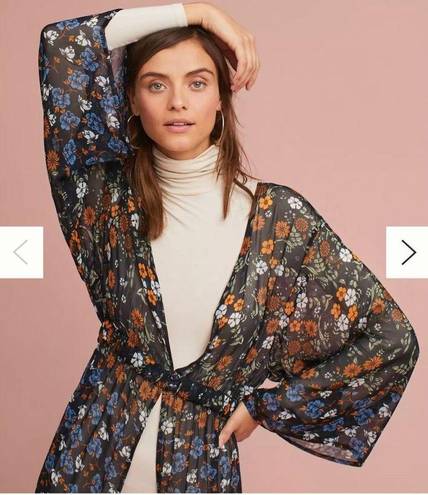 Anthropologie Floreat  Primrose Floral front fasten Kimono