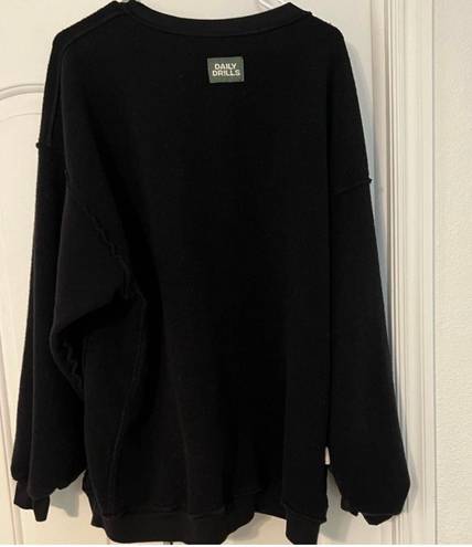 Daily Drills Black Oversized Crewneck