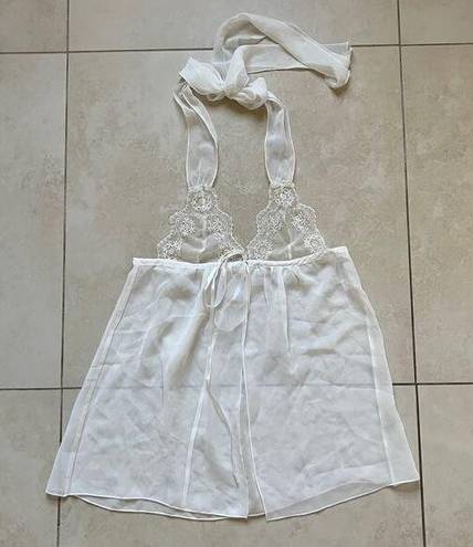 Frederick's of Hollywood Frederick’s Of Hollywood White Lace Halter Chemise Size S