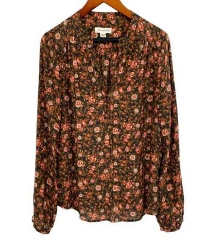 Treasure & Bond  Floral Print Long Sleeve Blouse Top