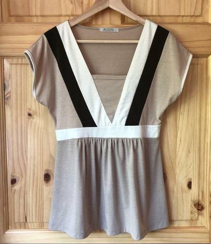 Krass&co VINTAGE Austin Clothing . cap sleeve color block babydoll top size medium