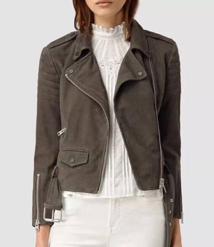 ALLSAINTS  Luna Suede Goat Leather Biker Jacket Size 0