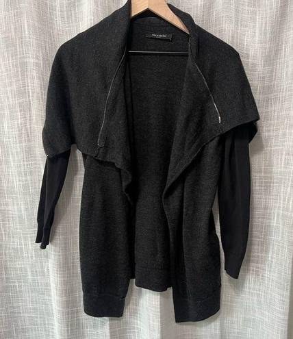 ALLSAINTS  Cardigan Wool Black/ Grey Toned Jacket/Sweater