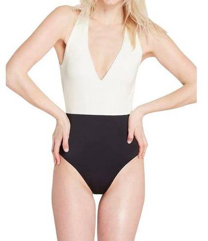 Summersalt  Deep Dive One Piece Swimsuit in Ivory Black