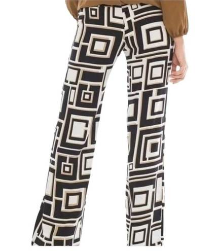 Chico's  Boho Deco Square Geometric Design Wide Leg Pants Size 6