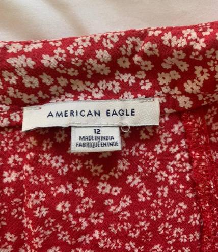 American Eagle Red Floral Skirt