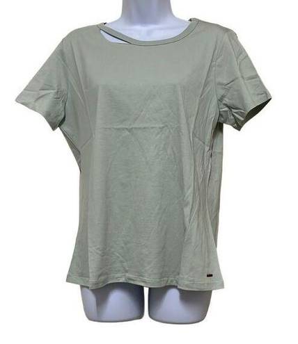 n:philanthropy  Womens L Cypress Slit T Shirt Green Distressed Short Sleeve NWT