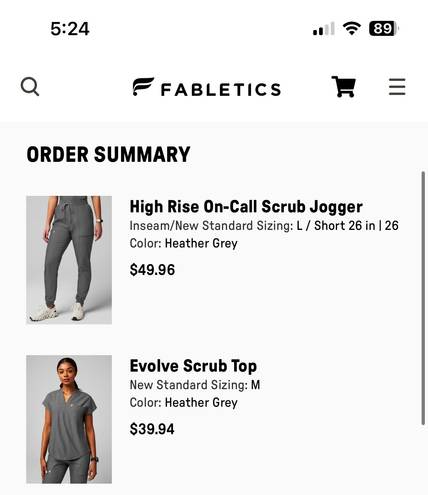 Fabletics scrub set