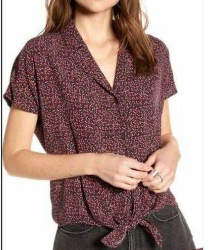 Treasure & Bond NWT   Rayon Button Down Floral Blouse. Short sleeve. Size Small