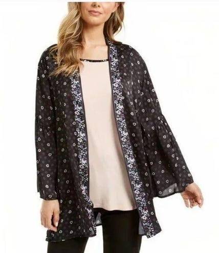 Vera Bradley  Sofie Kimono Wrap Robe Holland S/M black floral bell sleeve new.