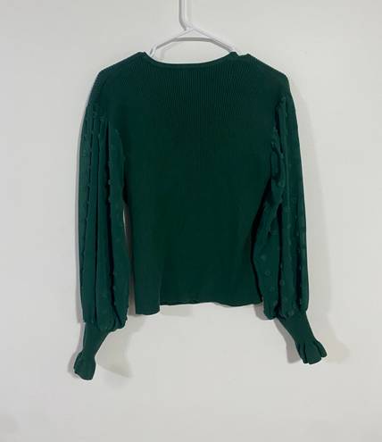 Lush Clothing Lush Green Dot Sleeve Wrap Sweater