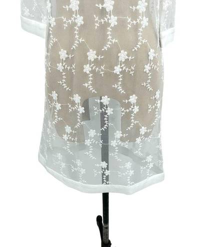 Gretchen Scott  Mesh Embroidered Dress Net Game White Size XS