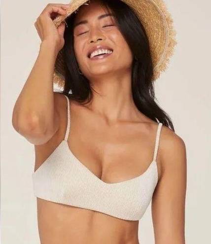 ANDIE Swim The Molokai Top in White Lurex Size Large New With Tags