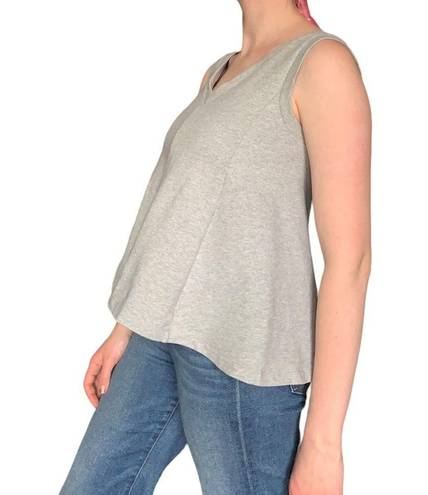 Kate Spade  Saturday Gray structured v-neck light gray flare peplum tee tank