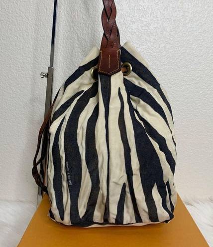 Dooney & Bourke  Vintage Zebra Print Drawstring Bag