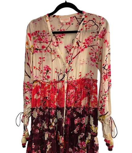 Rococo  Sand Floral Maxi Dress Colorful Silk