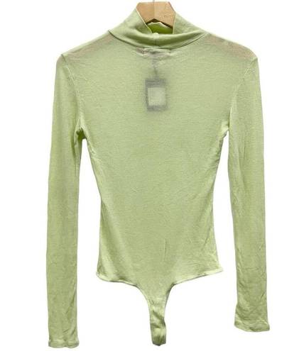 n:philanthropy  Brooke Turtleneck Bodysuit in Chartreuse Evening Blue size S NWT